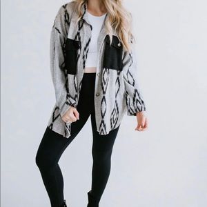Joanne Geometric Print Shacket
